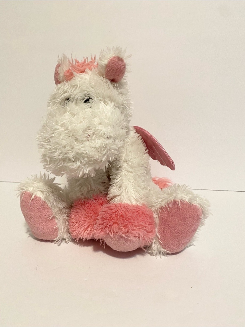 Russ Opal Pegasus Plush Hippo Unicorn Pink White Stuffed Animal Toy 9” Lovey